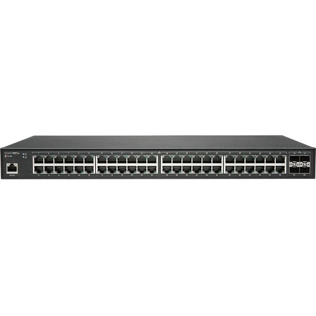 SonicWall Switch SWS14-48 - 52 Ports - Manageable - TAA Compliant - 2 Layer Supported - Modular - 54 W Power Consumption - Optical Fiber, Twisted Pair - 1U High - Rack-mountable - 12 Month Limited Warranty
