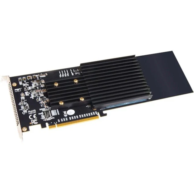 Sonnet M.2 4x4 Silent PCIe Card - PCI Express 3.0 x16 - Plug-in Card - RAID Supported - 0 RAID Level - 4 x M.2 Interface(s) - Mac, PC, Linux
