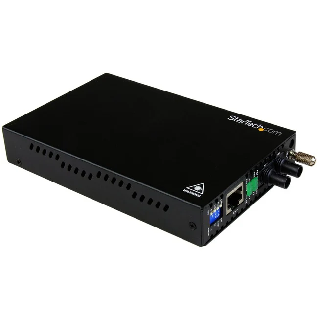 StarTech.com 10/100 Mbps Multi Mode Fiber Media Converter ST 2 km - Convert and extend a 10/100 Mbps Ethernet connection up to 1.2 miles/2km over Multi Mode ST fiber - fiber converter - ethernet media converter - fibre converter - 10/100 media converter -