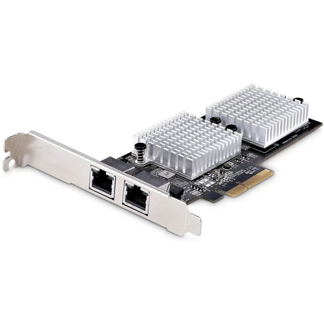 StarTech.com 2-Port 10Gbps PCIe Network Adapter Card, Network Card for PC/Server, PCIe Ethernet Card w/Jumbo Frame, NIC/LAN Interface Card - 2-port 10GbE capable PCIe network adapter card leverages existing Cat5e/6/6a cabling - Six Speed NIC 10G/5G/2.5G/1