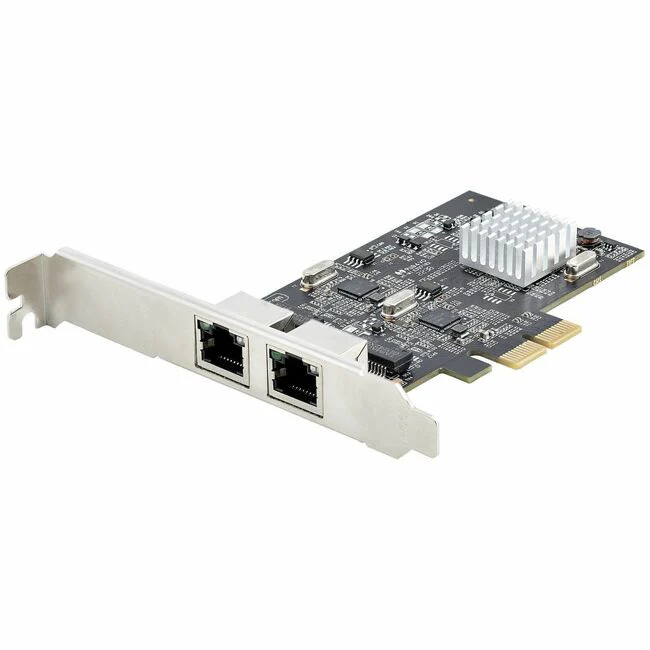 StarTech.com 2-Port 2.5G NBASE-T PCIe Network Card, Computer Network Card Interface, Intel&reg; I225-V, Dual-Port Ethernet, Multi-Gigabit NIC - Dual-port 2.5Gbps interface NIC; PCIe network card w/ Intel&reg; I225V - Supports NBASE-T, Multi-Gigabit speeds