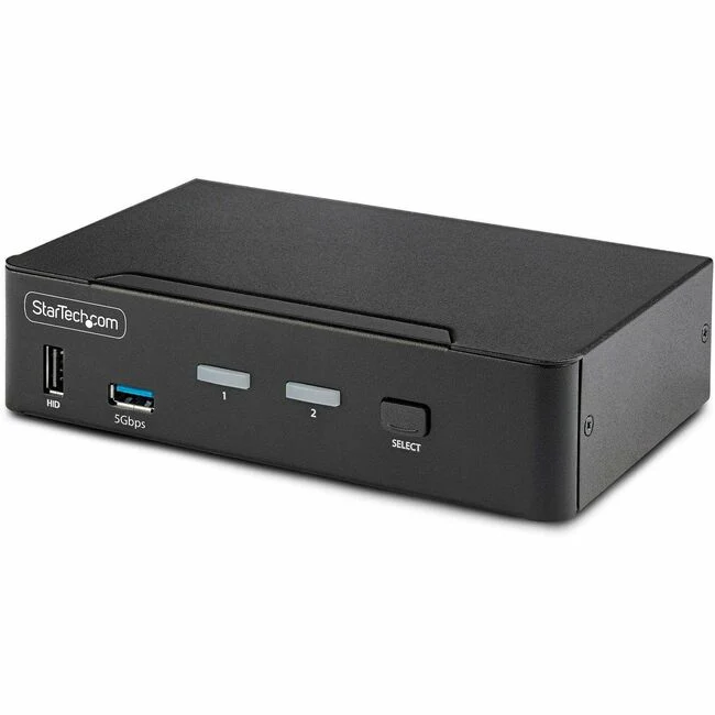 StarTech.com 2-Port DisplayPort 1.4 KVM Switch, 8K 60Hz / 4K 144Hz, 2x USB 3.0 Ports, 4x USB 2.0 Ports, Hotkey Switching, TAA Compliant - 2-Port KVM enables fast switching between USB-A/DisplayPort-enabled desktops sharing keyboard/mouse and an 8K 60Hz mo
