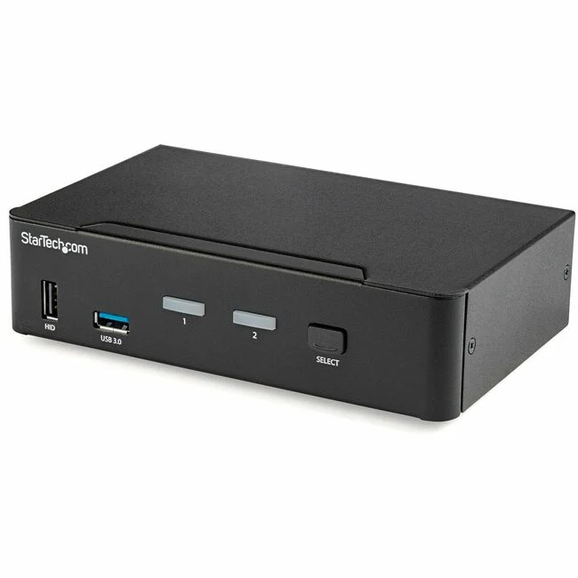 StarTech.com 2 Port DisplayPort KVM Switch - 4K 60Hz - Single Display - UHD DP 1.2 USB KVM Switch with USB 3.0 Hub & Audio - TAA Compliant - 2 Port DisplayPort KVM Switch w/ USB Hub & hotkey/push button switching - 3840 x 2160 60Hz - 4K UHD - HDCP 2.2 - D