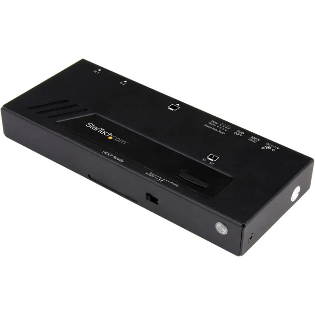 StarTech.com 2-Port HDMI Automatic Video Switch - 4K 2x1 HDMI Switch with Fast Switching, Auto-Sensing and Serial Control - Switch between two HDMI sources on a single HDMI display w/ 4K video resolution & fast switching for minimal disruption - 2-Port HD
