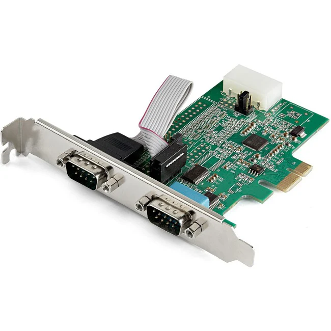 StarTech.com 2-port PCI Express RS232 Serial Adapter Card - PCIe to Dual Serial DB9 RS-232 Controller - 16950 UART - Windows and Linux - 2-port PCI Express RS232 serial controller card 16950 UART/ASIX AX99100 - Bi-directional speeds 921.6Kbps/port | 256 b