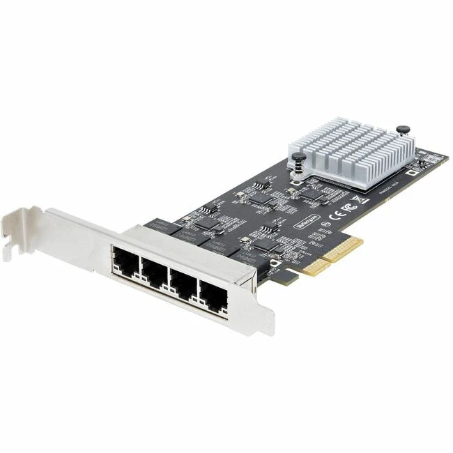 StarTech.com 4-Port 2.5G NBASE-T PCIe Network Card, Computer Network Card Interface, Intel® I225-V, Quad-Port Ethernet, Multi-Gigabit NIC - Quad-port 2.5Gbps interface NIC; PCIe network card w/ Intel® I225V - Supports NBASE-T, Multi-Gigabit speeds