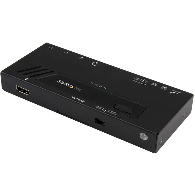 StarTech.com 4-Port HDMI Automatic Video Switch - 4K 2x1 HDMI Switch with Fast Switching, Auto-Sensing and Serial Control - Switch between four HDMI sources on a single HDMI display w/ 4K video resolution & fast switching for minimal disruption - 4-port H