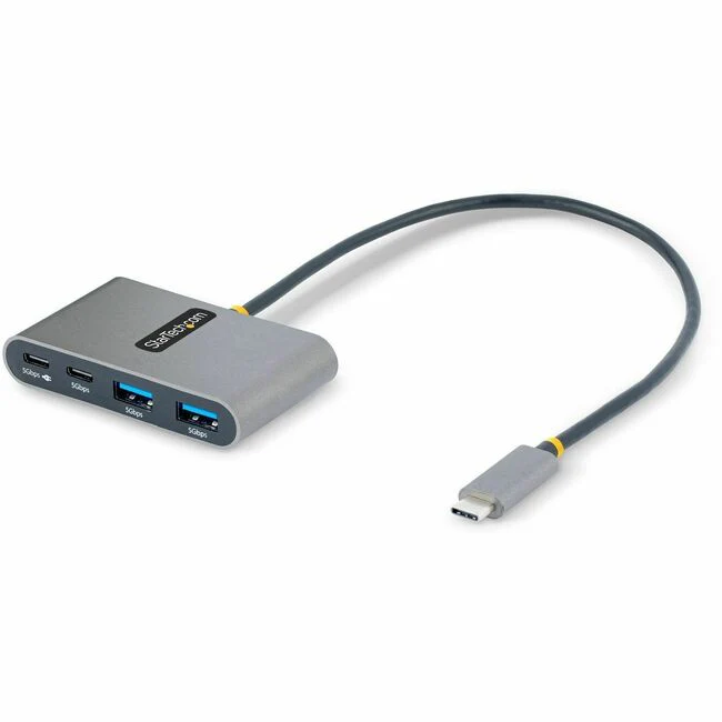 StarTech.com 4-Port USB-C Hub with 100W Power Delivery Pass-Through, 2x USB-A + 2x USB-C, 5Gbps, 1ft/30cm Long Cable, Portable USB 3.0 Hub - Portable USB-C Expansion Hub - 2x USB-A, 2x USB-C - USB 3.2 Gen 1 5Gbps - Bus-powered or 100W PD pass-through (15W