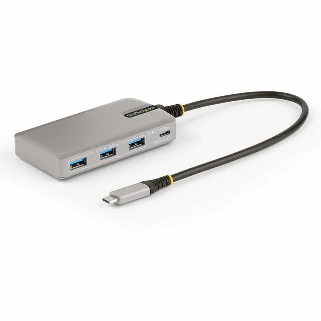 StarTech.com 4-Port USB-C Hub with USB-C DP Alt Mode Video Output, 3x USB-A, 1x USB-C, 100W Power Delivery Pass-Through, USB 3.2 10Gbps - 4-Port USB-C Expansion Hub (USB 3.2 Gen 2 10Gbps) - 3x USB-A/1x USB-C (DP 1.4 video + 10Gbps data) - USB-C video outp