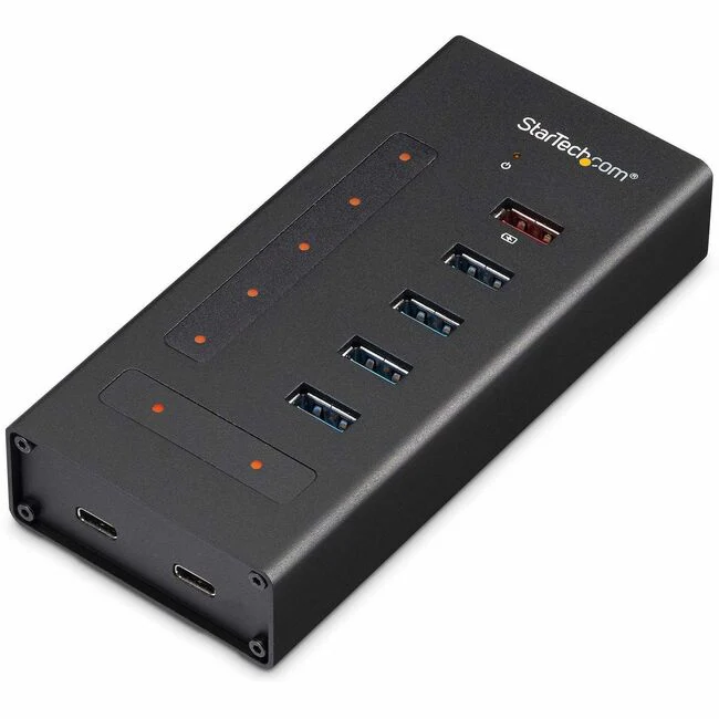 StarTech.com 7 Port USB C Hub - 2x USB-C & 5x USB-A - Mountable Metal USB 3.0 Type-C Hub - 5Gbps USB 3.2 Gen 1 - Self Powered - BC 1.2 - 7-Port USB-C hub - USB Type-C laptop/desktop to 5 USB-A (1x BC 1.2) and 2 USB-C - SuperSpeed 5Gbps USB 3.1/3.2 Gen 1 -