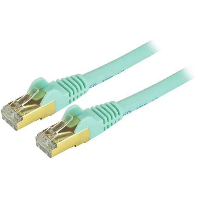 StarTech.com Cat6a Ethernet Patch Cable - Shielded (STP) - 3 ft., Aqua