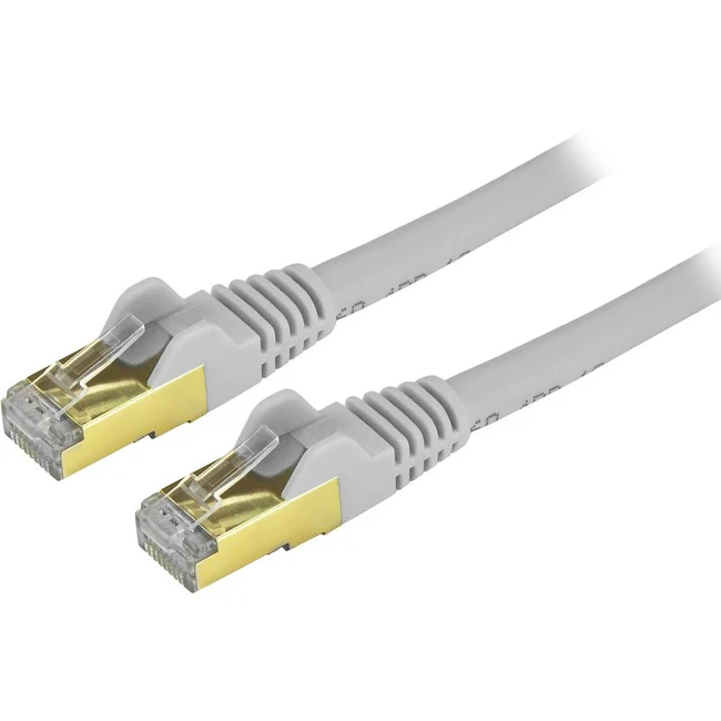 StarTech.com Cat6a Ethernet Patch Cable - Shielded (STP) - 9 ft., Gray