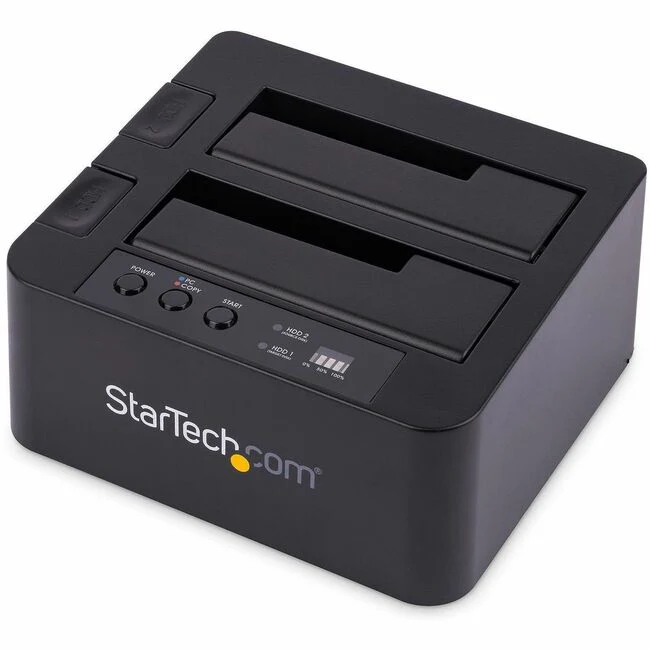 StarTech.com Dual Bay Hard Drive Duplicator Dock, Standalone HDD/SSD Cloner/Copier, USB 3.0 / eSATA to SATA III Hard Drive Cloner - 2-Bay Hard Drive Duplicator Dock; 2.5" / 3.5" SATA Drives; SATA III; Up to 22 GB/min Sector-by-Sector Entire Disk Copy; USB