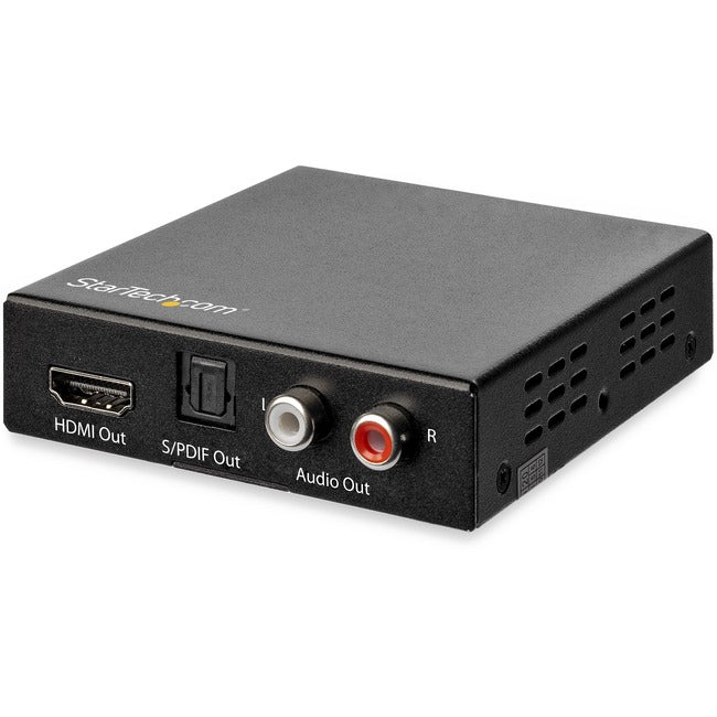 StarTech.com HDMI Audio Extractor with 40K 60Hz - HDMI Audio De-embedder - HDR - Toslink Optical Audio - Dual RCA Audio - HDMI 2.0 - 4K HDMI audio extractor separates audio from HDMI signal for output to digital or analog audio devices - Supports HDMI 2.0
