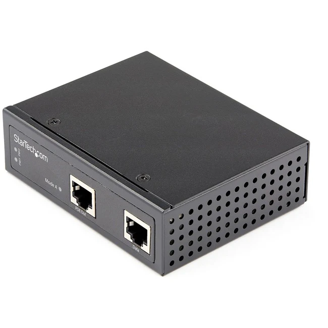 StarTech.com Industrial Gigabit Ethernet PoE Injector 30W 802.3at PoE+ Midspan 48V-56VDC Power Over Ethernet Injector Adapter -40C to +75C - Industrial Gigabit Ethernet PoE Injector - Power over Ethernet Injector - Up to 30W of pwr (midspan) to IEEE 802.3