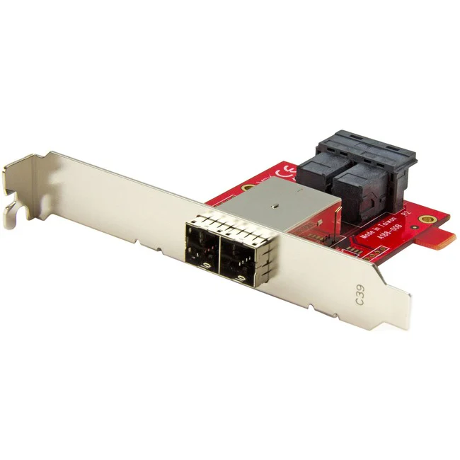 StarTech.com Mini-SAS Adapter - Dual SFF-8643 to SFF-8644 - with Full and Low-Profile Brackets - 12Gbps - Convert two internal SFF-8643 ports into two external SFF-8644 ports - Mini SAS Adapter - SFF-8643 to SFF-8644 - Dual SFF-8643 to Dual SFF-8644 - 12G