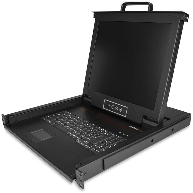 StarTech.com Rackmount KVM Console - 1U 17" LCD Monitor Single Port VGA KVM Server Rack Drawer includes Cables & Hardware - USB Support - Rackmount KVM console works w/all KVM switches w/ VGA + USB interfaces - Rack mount monitor w/17in Active Matrix TFT