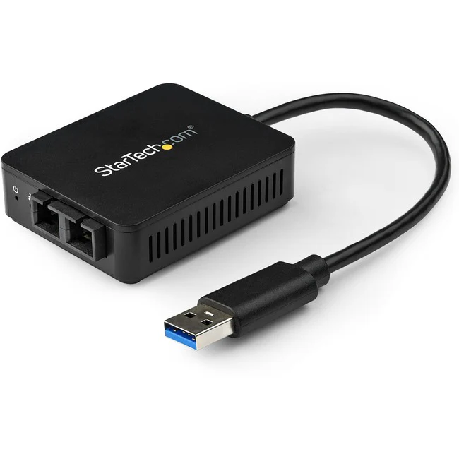 StarTech.com USB to Fiber Optic Converter - 1000Base-SX SC - USB 3.0 to Gigabit Ethernet Network Adapter - 550m MM - Windows / Mac / Linux - Connect to a Gigabit Ethernet fiber optic network through your laptop's USB-A port - USB to Fiber Optic Converter