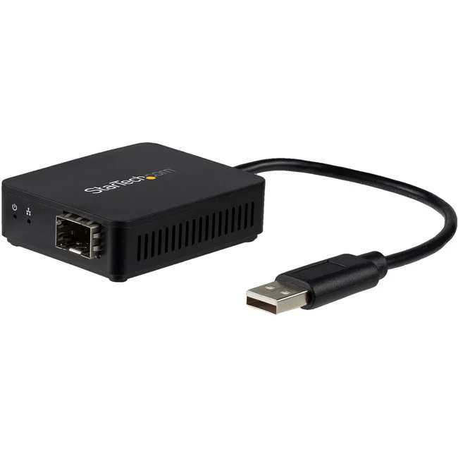 StarTech.com USB to Fiber Optic Converter - Open SFP - USB 2.0 100Mbps Ethernet Network Adapter - Windows & Linux - SFP Adapter - Connect to a 100Mbps Ethernet network through your laptop's USB-A port using the 100Mbps SFP of your choice - USB to Fiber Op