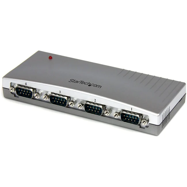 StarTech.com USB to Serial Adapter Hub â€" 4 Port â€" Bus Powered â€" DB9 (9-pin) â€" USB Serial â€" FTDI USB to Serial Adapter - Add four RS232 serial ports to any notebook or desktop computer using