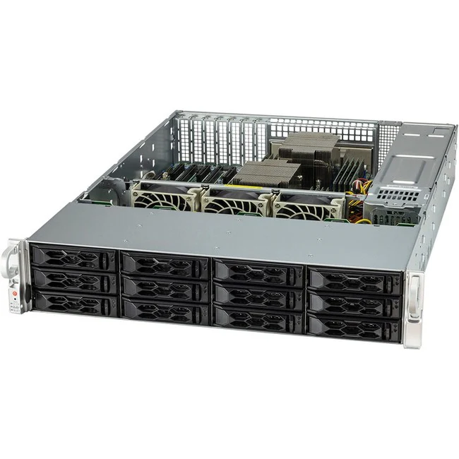 Supermicro 2024S-TR Barebone System - 2U Rack-mountable - Socket SP3 - 2 x Processor Support - AMD - AMD Chip - 4 TB DDR4 SDRAM Maximum RAM Support - 16 Total Memory Slots - Serial ATA/600 Controller - 12 3.5" Bay(s) - Network (RJ-45) - Gigabit Ethernet -