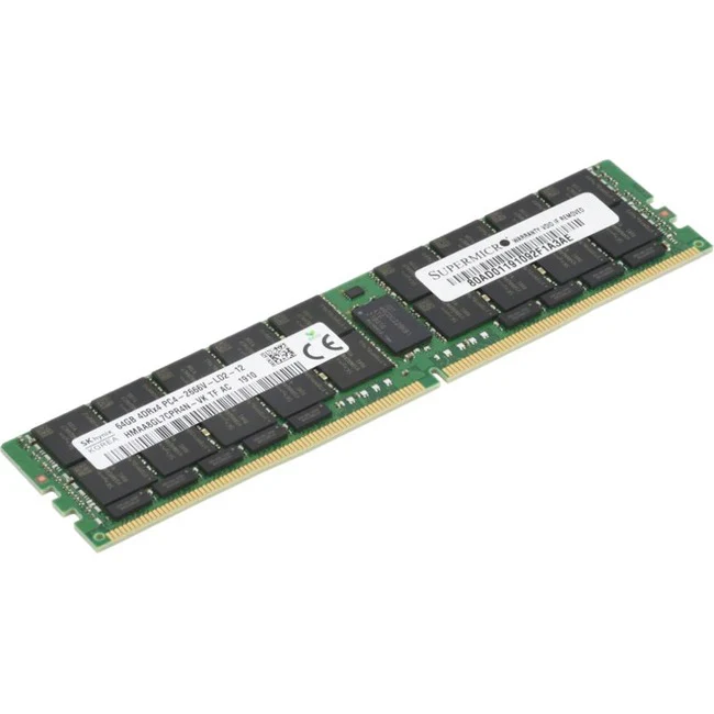 Supermicro 64GB DDR4 SDRAM Memory Module - For Server - 64 GB (1 x 64GB) - DDR4-2666/PC4-21300 DDR4 SDRAM - 2666 MHz - CL19 - 1.20 V - ECC - 288-pin - LRDIMM