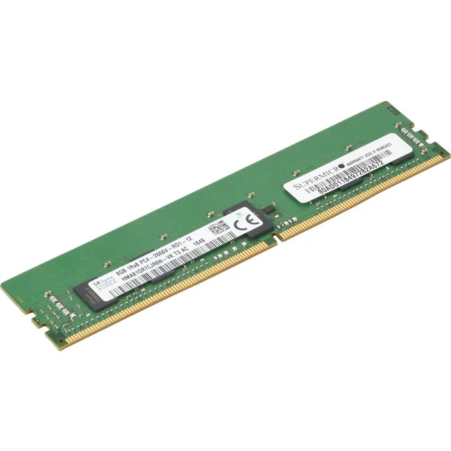 Supermicro 8GB DDR4 SDRAM Memory Module - For Server - 8 GB (1 x 8GB) - DDR3-2666/PC3-21300 DDR4 SDRAM - 2666 MHz - CL19 - 1.20 V - ECC - Registered - 288-pin - DIMM