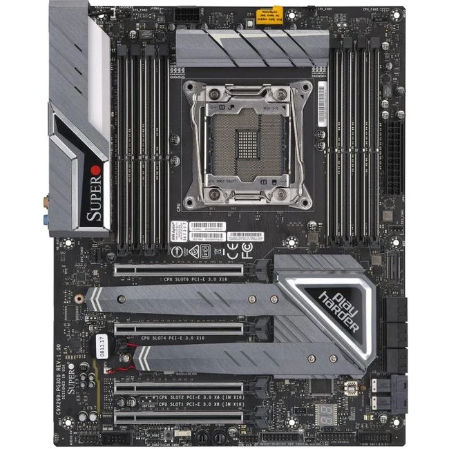 Supermicro C9X299-PG300 Desktop Motherboard - Intel X299 Chipset - Socket R4 LGA-2066 - Intel Optane Memory Ready - ATX - 128 GB DDR4 SDRAM Maximum RAM - DIMM, UDIMM - 8 x Memory Slots - Gigabit Ethernet - 6 x SATA Interfaces