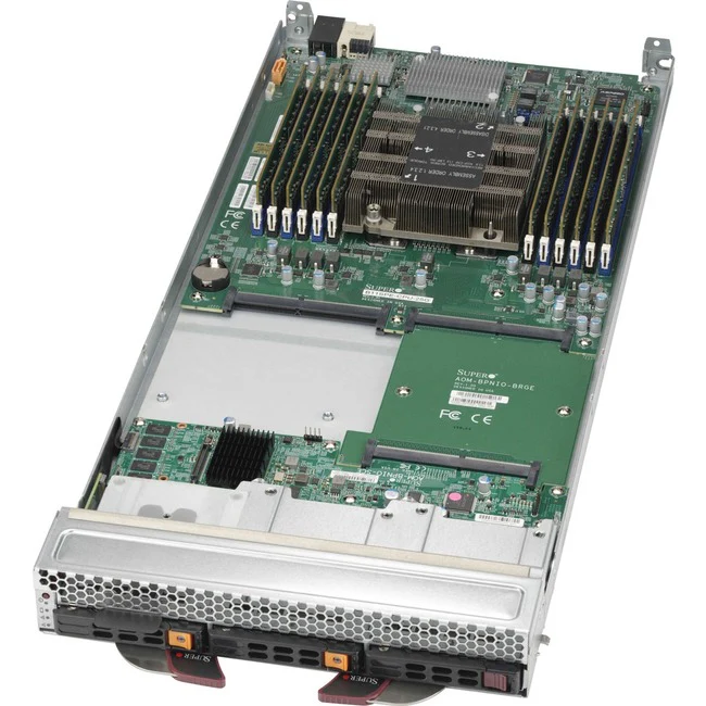 Supermicro SuperBlade SBI-6119P-C3N Barebone System - Blade - Socket P LGA-3647 - 1 x Processor Support - Intel C622 Chip - 3 TB DDR4 SDRAM DDR4-2933/PC4-23466 Maximum RAM Support - 12 Total Memory Slots - 12Gb/s SAS RAID Supported Controller - ASPEED AST