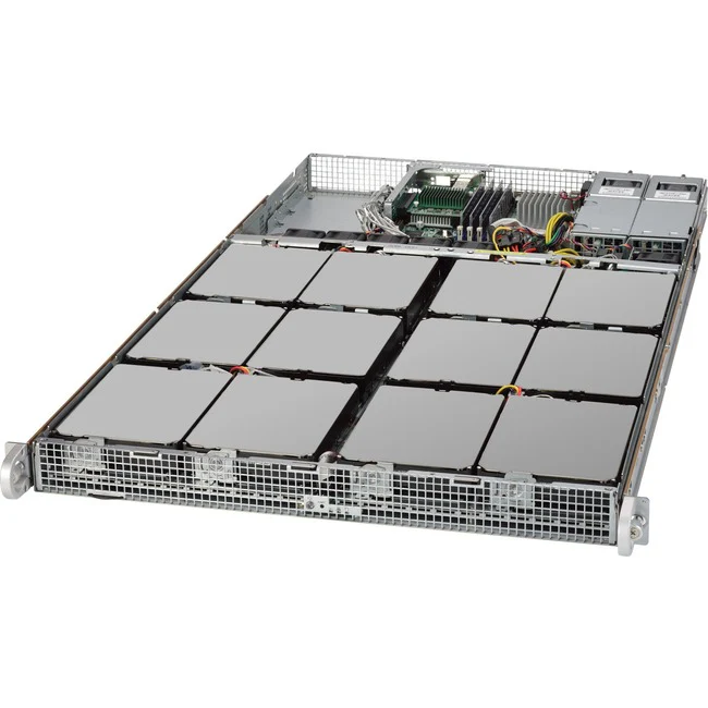 Supermicro SuperServer 5018A-AR12L 1U Rack-mountable Server - 1 x Intel Atom C2750 2.40 GHz - Serial ATA/600 Controller - Intel Chip - 1 Processor Support - 64 GB RAM Support - ASPEED AST2400 Graphic Card - Gigabit Ethernet, Fast Ethernet - 12 x LFF Bay(s
