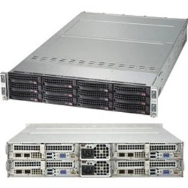 Supermicro SuperServer 6028TP-HC1R-SIOM Barebone System - 2U Rack-mountable - Socket R3 LGA-2011 - 2 x Processor Support - Intel C612 Chip - 2 TB DDR4 SDRAM DDR4-2400/PC4-19200 Maximum RAM Support - 16 Total Memory Slots - 12Gb/s SAS RAID Supported, Seria