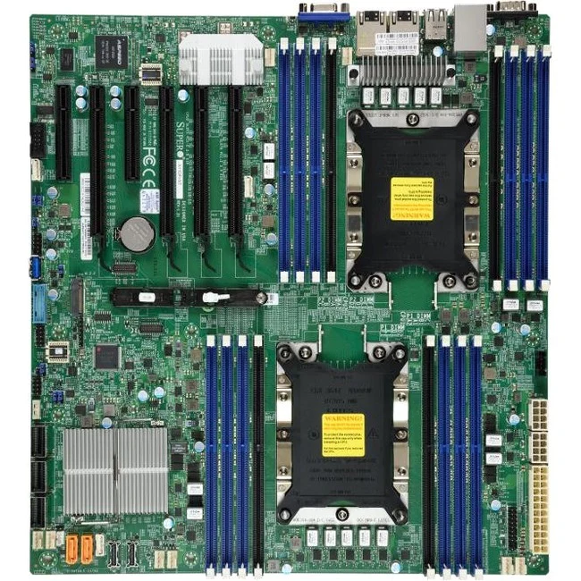 Supermicro X11DPI-N Server Motherboard - Intel C621 Chipset - Socket P LGA-3647 - Extended ATX - Xeon Processor Supported - 2 TB DDR4 SDRAM Maximum RAM - RDIMM, DIMM, LRDIMM - 16 x Memory Slots - Gigabit Ethernet - 14 x SATA Interfaces