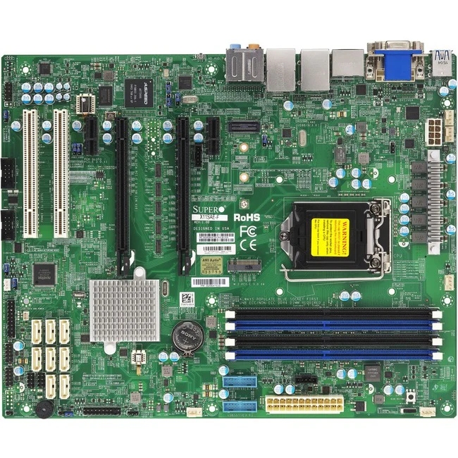 Supermicro X11SAE-F Workstation Motherboard - Intel C236 Chipset - Socket H4 LGA-1151 - ATX - Core i7 Processor Supported - 64 GB DDR4 SDRAM Maximum RAM - UDIMM, DIMM - 4 x Memory Slots - Gigabit Ethernet - HDMI - DisplayPort - 8 x SATA Interfaces