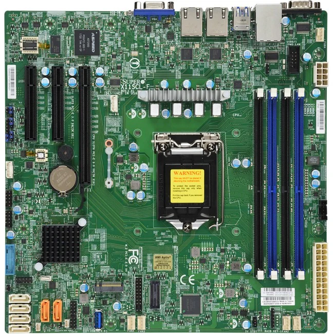 Supermicro X11SCL-F Server Motherboard - Intel C242 Chipset - Socket H4 LGA-1151 - Micro ATX - 128 GB DDR4 SDRAM Maximum RAM - UDIMM, DIMM - 4 x Memory Slots - Gigabit Ethernet - 6 x SATA Interfaces