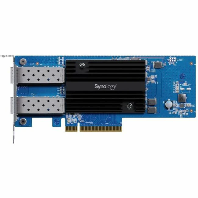 Synology E25G30-F2 Dual-port 25GbE SFP28 add-in card for Synology systems - PCI Express 3.0 x8 - 2 Port(s) - Optical Fiber - Low Profile/Full Height Bracket Height - SFP28 - Plug-in Card