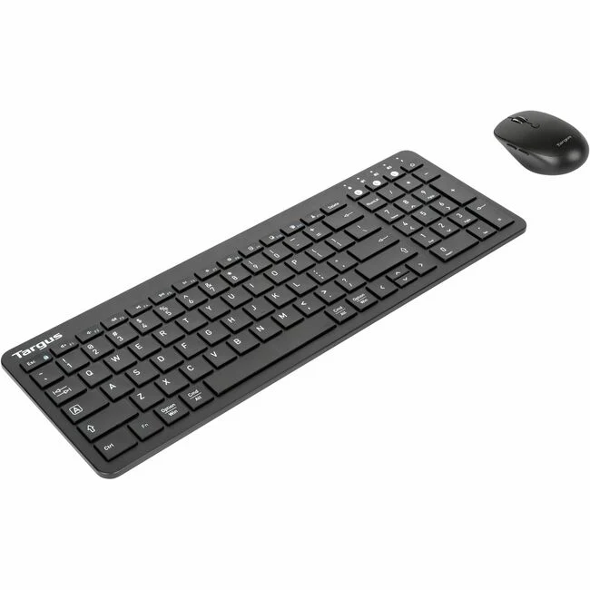 Targus Keyboard & Mouse - Wireless Bluetooth 5.1 Keyboard - 104 Key - Black - Wireless Bluetooth Mouse - Black - AAA - Compatible with Notebook for PC, Mac - 1 Pack