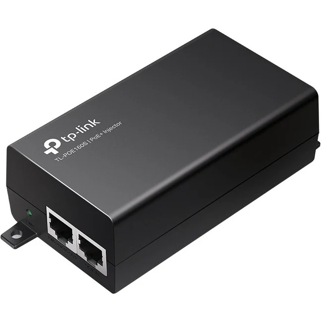TP-LINK TL-PoE160S - 802.3at/af Gigabit PoE Injector - Non-PoE to PoE Adapter - Supplies PoE (15.4W) or PoE+ (30W) - Plug & Play - Desktop/Wall-Mount - Distance Up to 328 ft. - UL Certified - Black - 120 V AC, 230 V AC Input - 1 x 10/100/1000Base-T Input