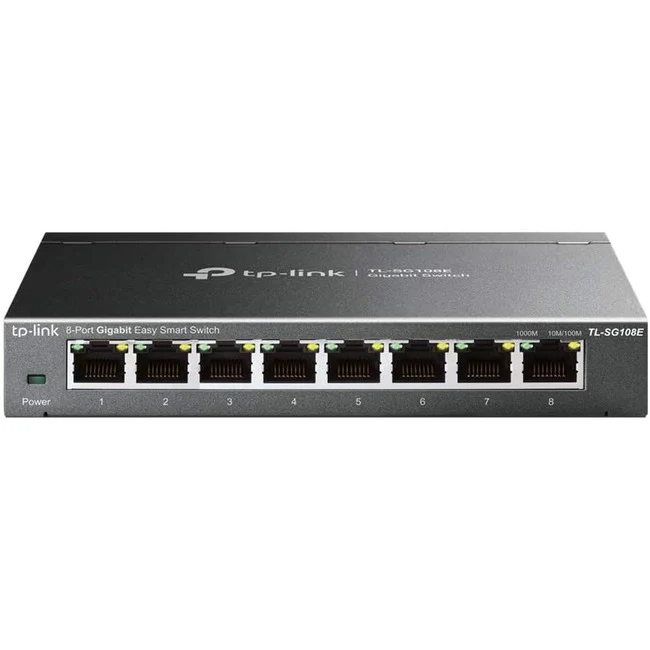 TP-LINK TL-SG108E - 8-Port Gigabit Easy Smart Switch - Plug & Play - Desktop/Wall-Mount - Sturdy Metal w/ Shielded Ports - Support QoS, Vlan, IGMP and LAG