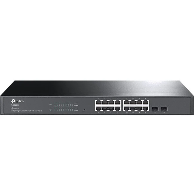 TP-Link TL-SG2218 - JetStream 16-Port Gigabit Smart Managed Switch - 2 SFP Slots - Omada SDN Integrated - IPv6 - Static Routing - L2/L3/L4 QoS, IGMP & LAG