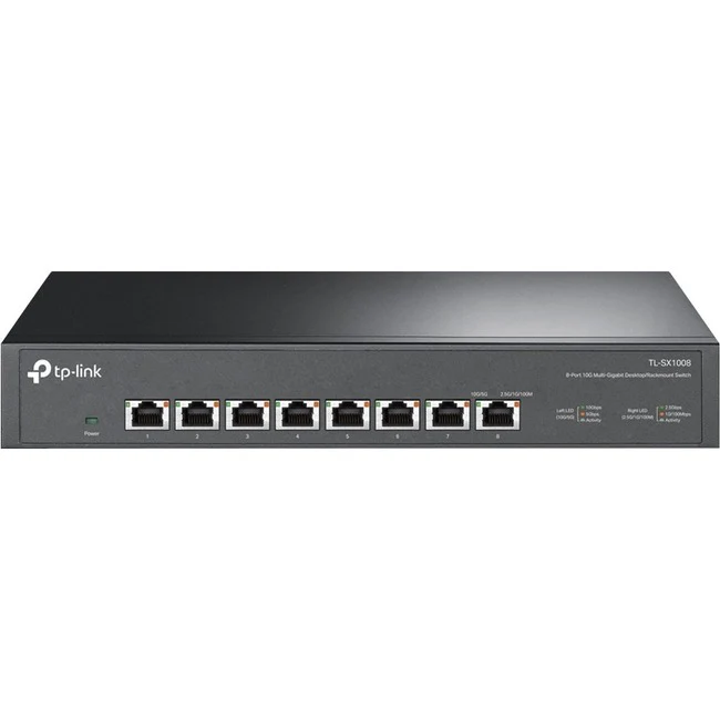 TP-Link TL-SX1008 - 8 Port 10G/Multi-Gig Unmanaged Ethernet Switch - Desktop/Rackmount - Plug & Play - Sturdy Metal Casing - Speed Auto-Negotiation