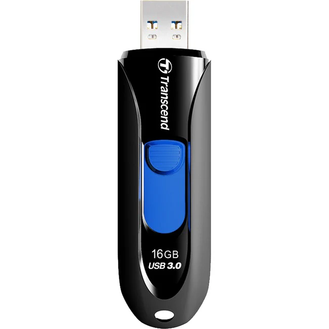 Transcend 16GB JetFlash 790 USB 3.0 Flash Drive - 16 GB - USB 3.0 - Black, Blue