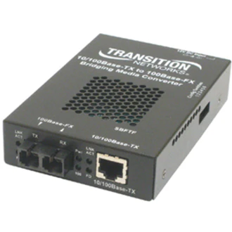 Transition Networks 10/100 Bridging 10/100Base-TX to 100Base-FX Media Converter - 1 x RJ-45 , 1 x SC - 10/100Base-TX, 100Base-FX