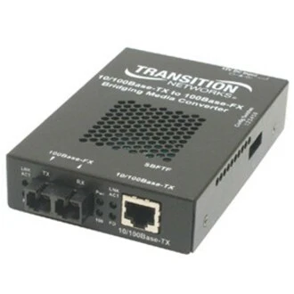 Transition Networks 10/100 Bridging 10/100Base-TX to 100Base-FX Media Converter - 1 x RJ-45 , 1 x ST - 10/100Base-TX, 100Base-FX
