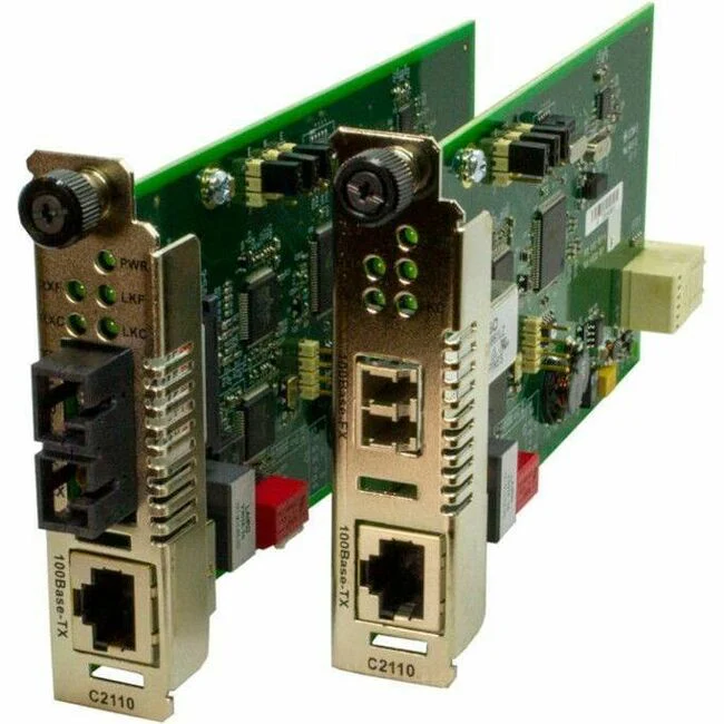 Transition Networks C2110-1019 Transceiver/Media Converter - 1 x Network (RJ-45) - 1 x LC Ports - DuplexLC Port - Single-mode - 1310 nm Fiber - Fast Ethernet - 100Base-FX, 100Base-TX - 100 Mbit/s - 12.43 Mile - DC - TAA Compliant