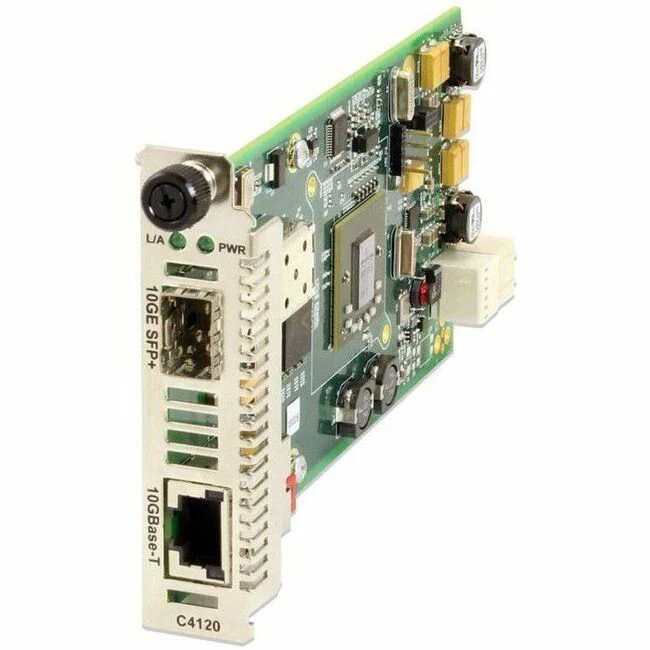 Transition Networks ION 10 Gigabit Ethernet Media Converter Module - 1 x Network (RJ-45) - 10 Gigabit Ethernet - 10GBase-X, 10GBase-T - 10 Gbit/s - 328.08 ft - 1 x Expansion Slots - SFP+ - 1 x SFP+ Slots