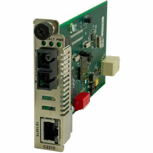 Transition Networks ION C2210-1014 Transceiver/Media Converter - 1 x Network (RJ-45) - 1 x SC Ports - DuplexSC Port - Single-mode - 1310 nm Fiber - Fast Ethernet - 100Base-FX, 10/100Base-TX - 100 Mbit/s - 12.43 Mile - DC - TAA Compliant
