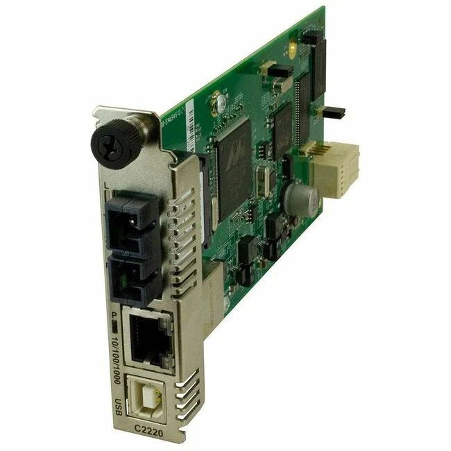 Transition Networks ION C2220-1014 Transceiver/Media Converter - 1 x Network (RJ-45) - 1 x SC Ports - Single-mode - 1310 nm Fiber - Fast Ethernet, Gigabit Ethernet - 100Base-FX, 10/100/1000Base-T - 100 Mbit/s - 12.43 Mile - DC - TAA Compliant