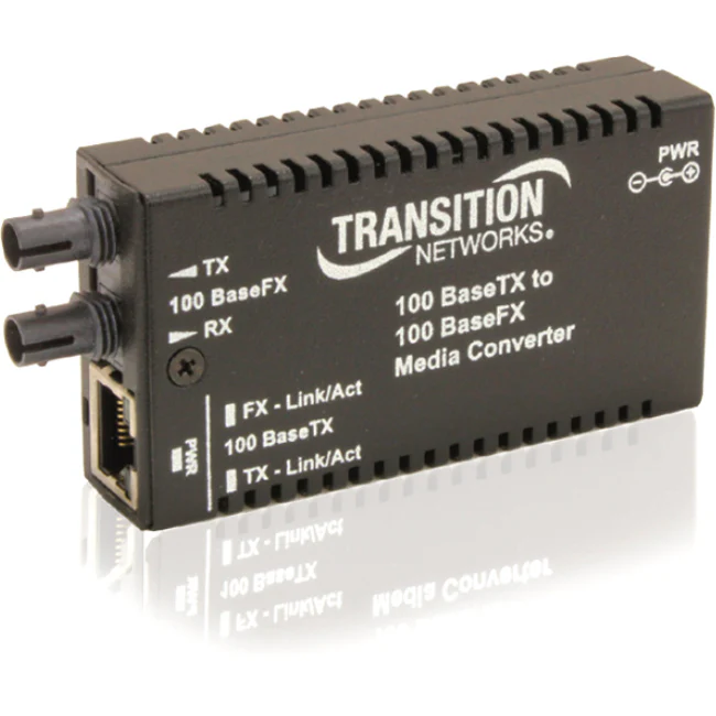 Transition Networks Mini Fast Ethernet Media Converter - 1 x Network (RJ-45) - 10/100Base-TX - 328.08 ft - 1 x Expansion Slots - 1 x SFP Slots - Wall Mountable, Rack-mountable, Desktop