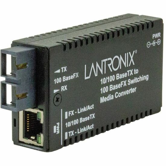 Transition Networks Mini M/E-PSW-FX-02 Media Converter - 1 x Network (RJ-45) - 1 x LC Ports - 10/100Base-TX, 100Base-FX - 1.24 Mile - Wall Mountable, External