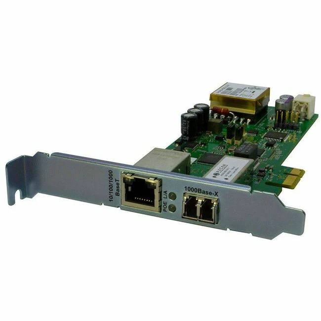Transition Networks PCIe Gigabit Ethernet Fiber Network Interface Card with PoE+ - PCI Express 2.1 - 2 Port(s) - 1 - Optical Fiber, Twisted Pair - Low Profile Bracket Height - Multi-mode - 10/100/1000Base-T, 1000Base-X, 100Base-X - SFP - Plug-in Module -